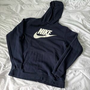 navy & white blue nike hoodie sweatshirt black tag medium